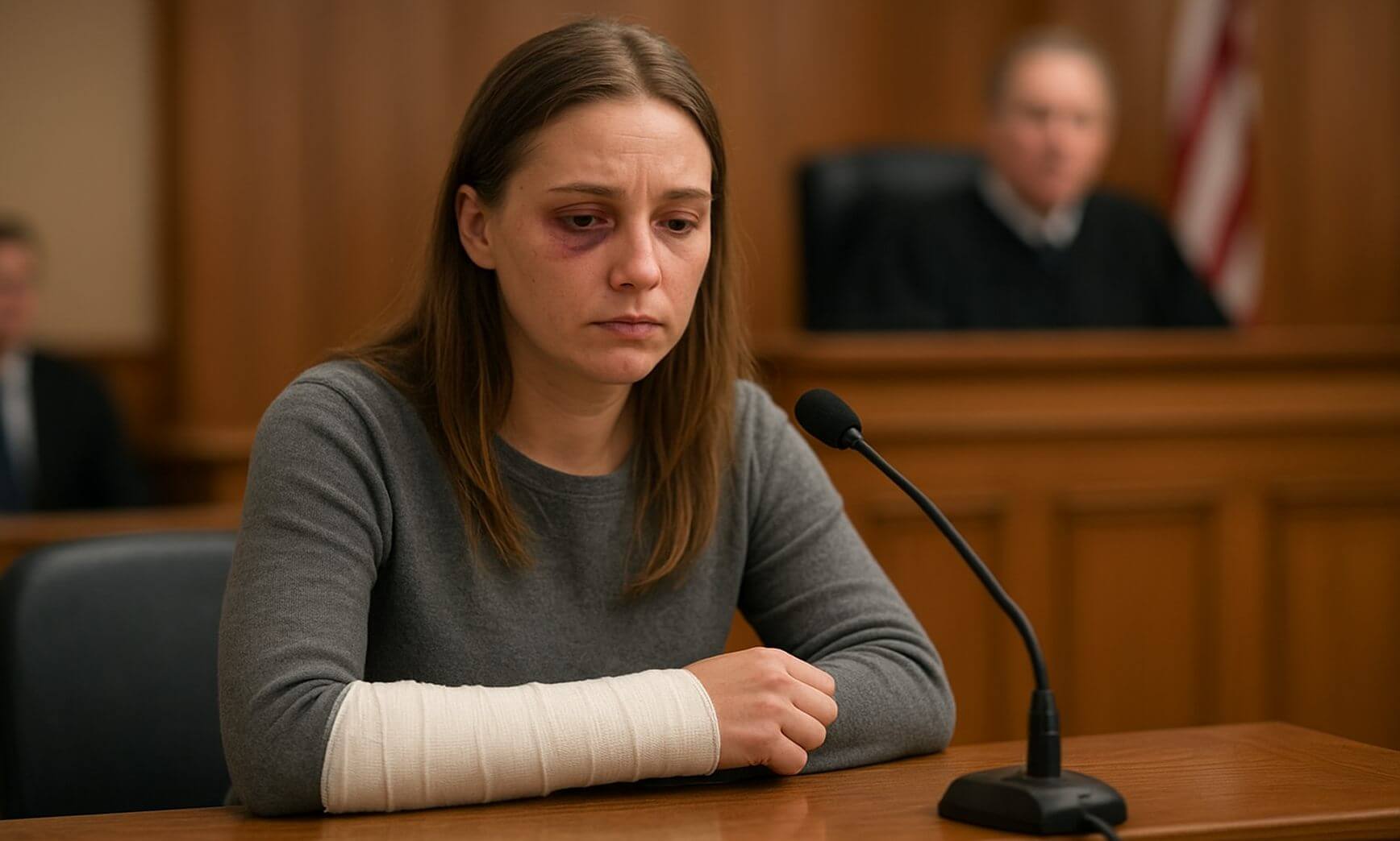 Voldsoffererstatning  - kvinde i retten